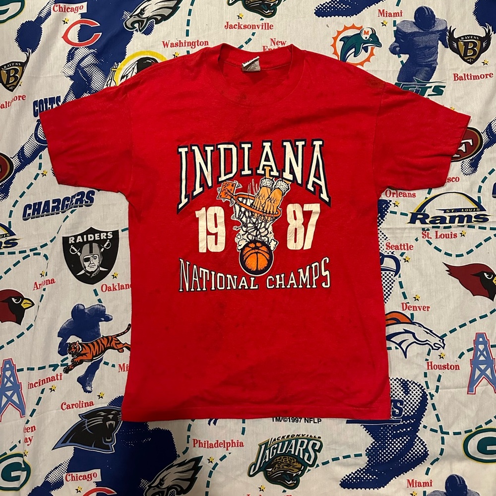 Indiana University Hoosiers 1987 National Champion Single Stitch Graphic T-Shirt